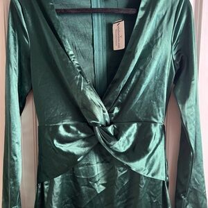 Windsor Emerald Green Long Sleeve Dress